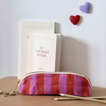 GASTON ETUI STREIFEN ORCHIDEE / TOMATE