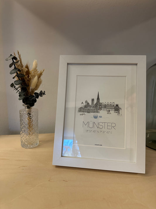 Skyline Münster mit Rahmen