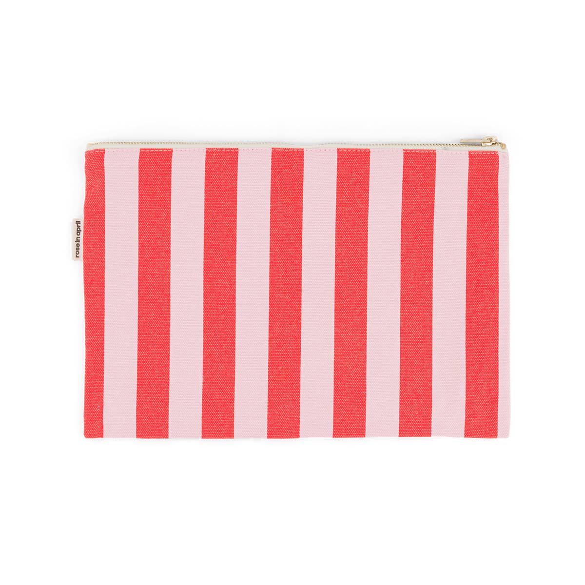 LILI flache Tasche mit Streifen in Tomatenrot und Candy Pink