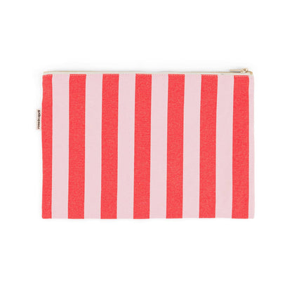 LILI flache Tasche mit Streifen in Tomatenrot und Candy Pink