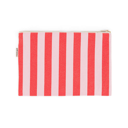 LILI flache Tasche mit Streifen in Tomatenrot und Candy Pink