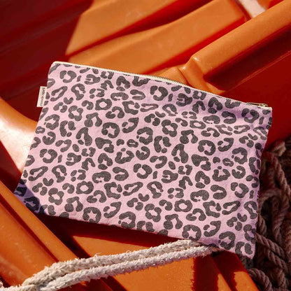 LILI Kosmetiktasche im Leopardenmuster, Bubble Pink