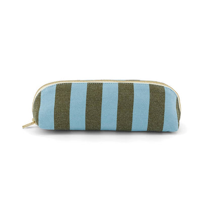 GASTON ETUI OLIV/ BLAU GESTREIFT